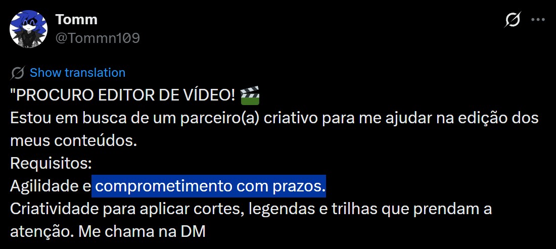 Depoimento de aluno fechando cliente de edição