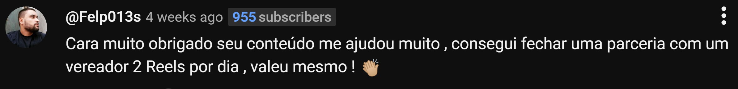 Depoimento de aluno fechando cliente de edição