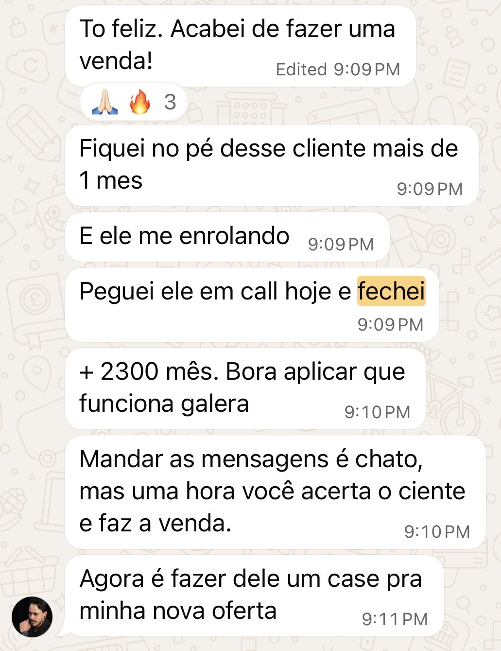 Depoimento de aluno fechando cliente de edição