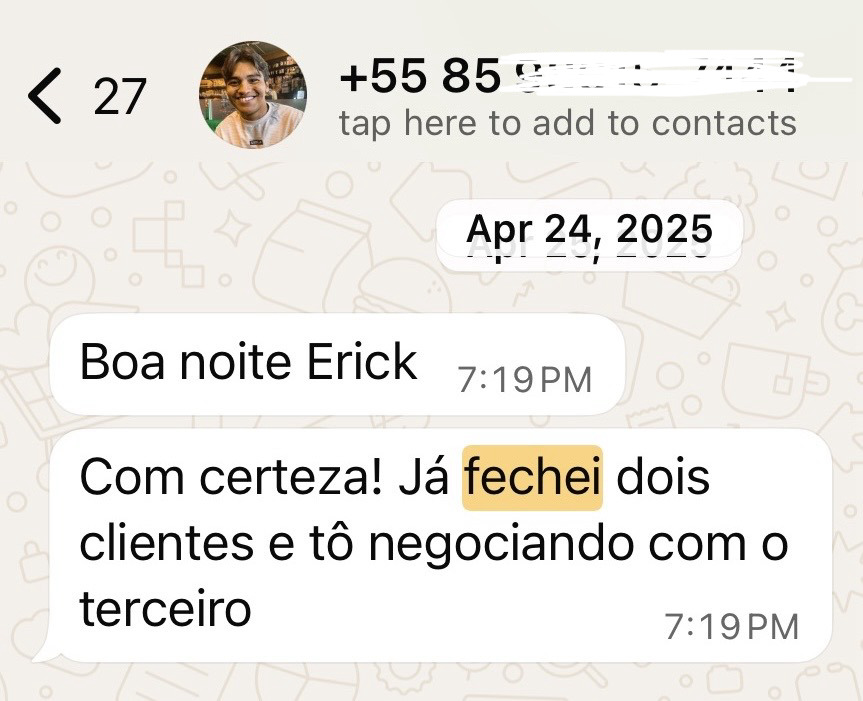 Depoimento de aluno fechando cliente de edição