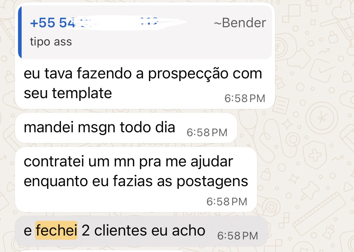 Depoimento de aluno fechando cliente de edição