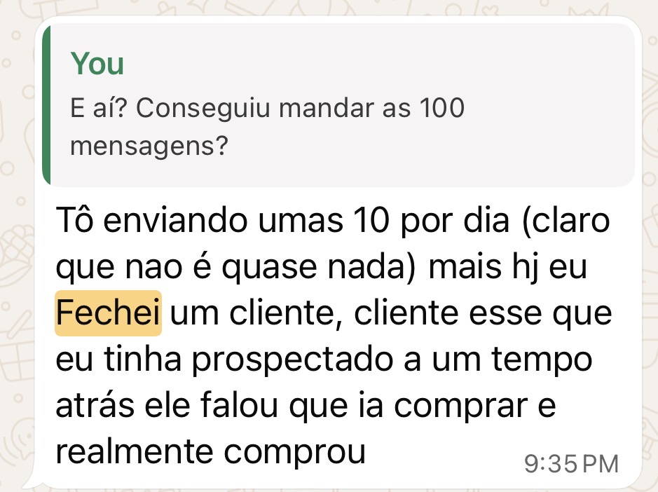 Depoimento de aluno fechando cliente de edição