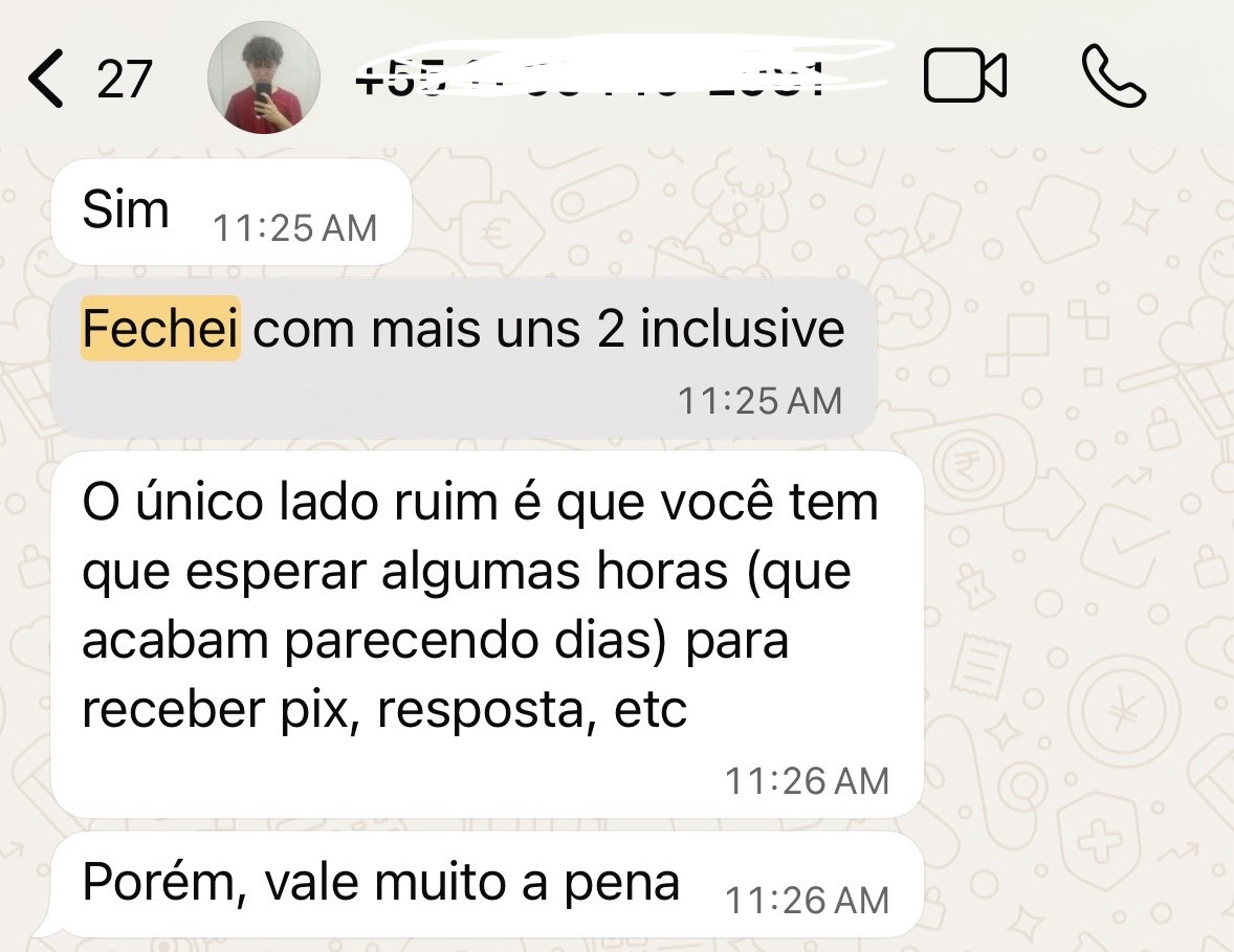 Depoimento de aluno fechando cliente de edição