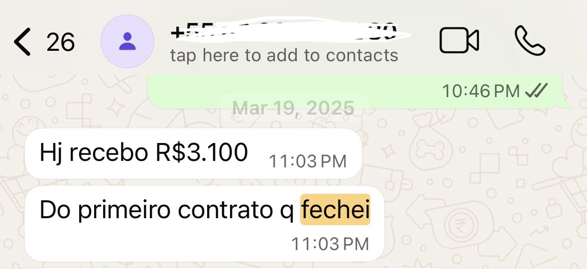 Depoimento de aluno fechando cliente de edição