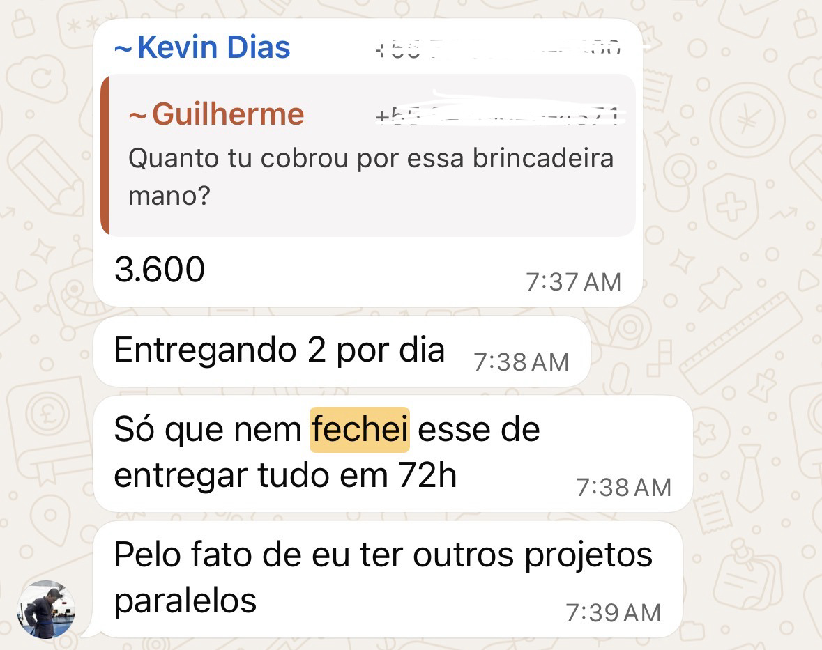 Depoimento de aluno fechando cliente de edição