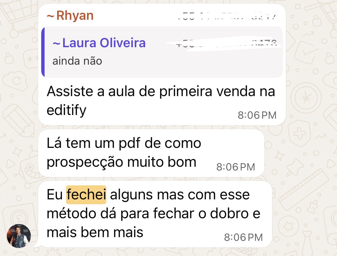 Depoimento de aluno fechando cliente de edição