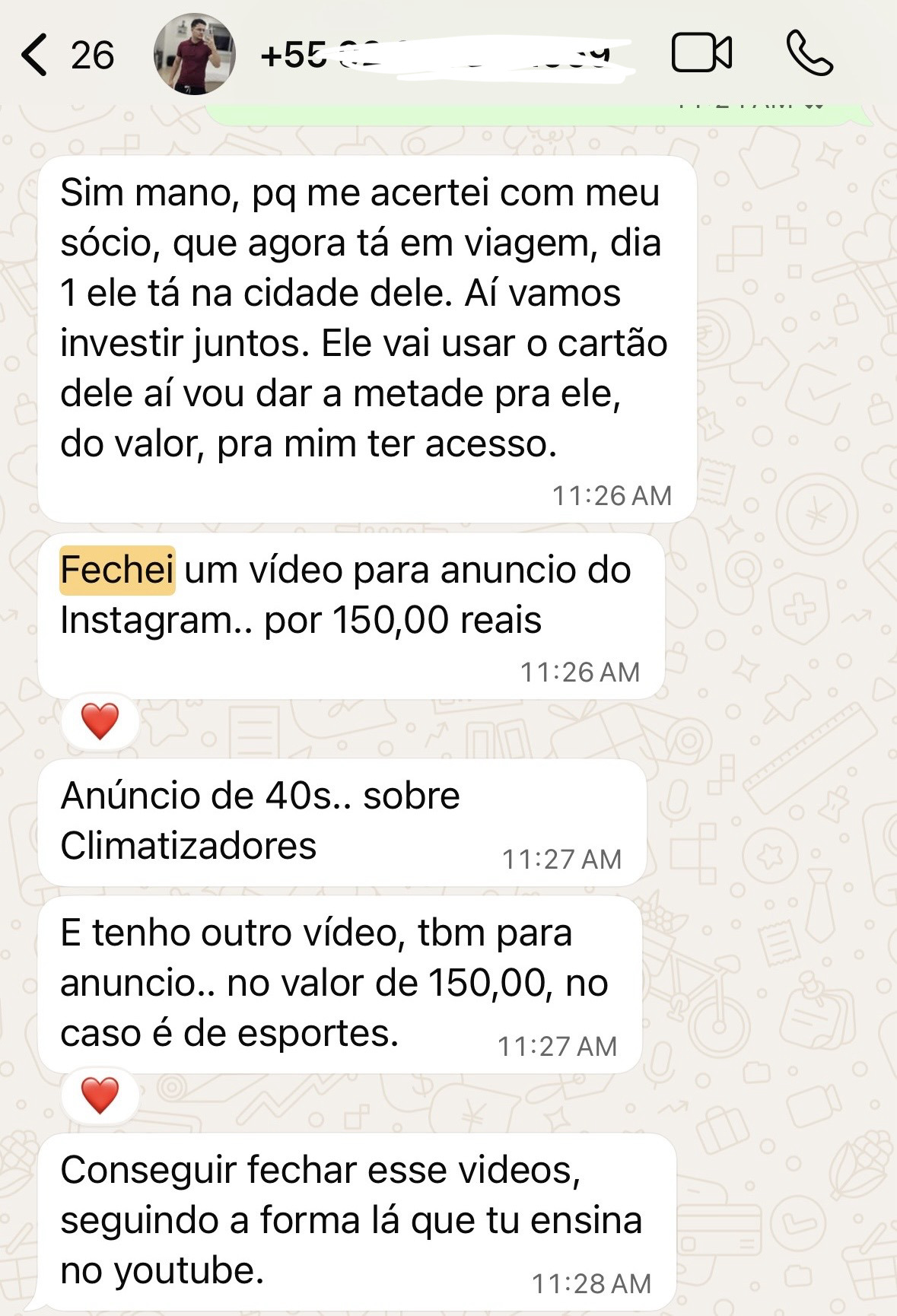 Depoimento de aluno fechando cliente de edição